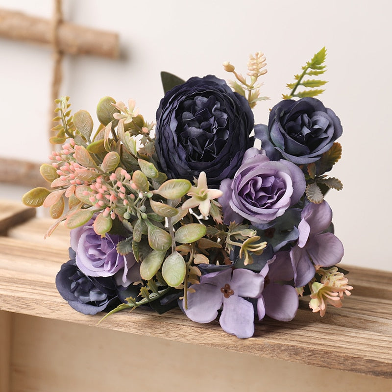 Silk Artificial Roses Flowers Bouquet