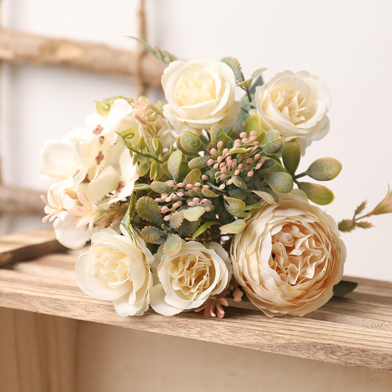 Silk Artificial Roses Flowers Bouquet