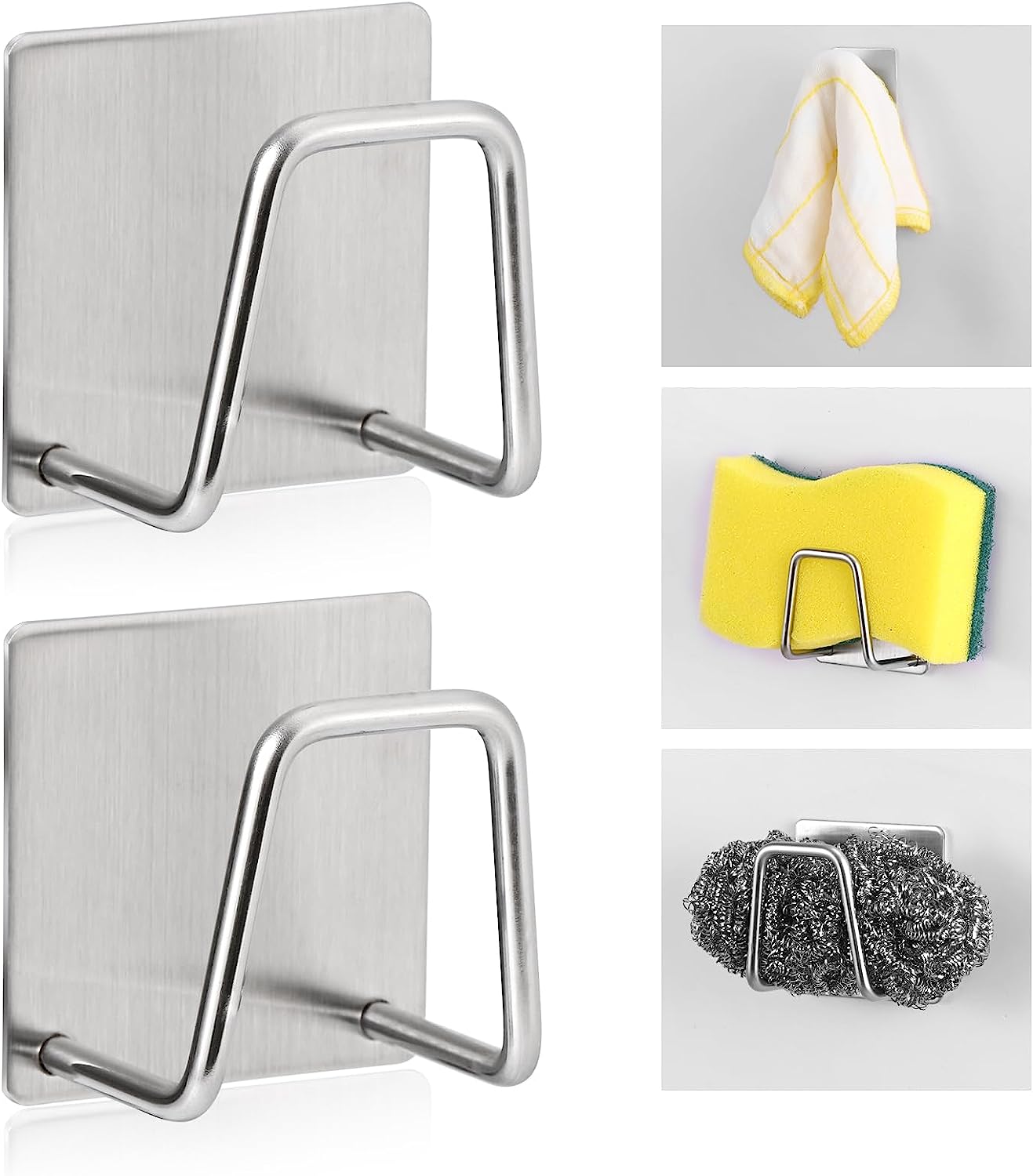 Kitchen Stainless Steel Self Adhesive Wall Hooks