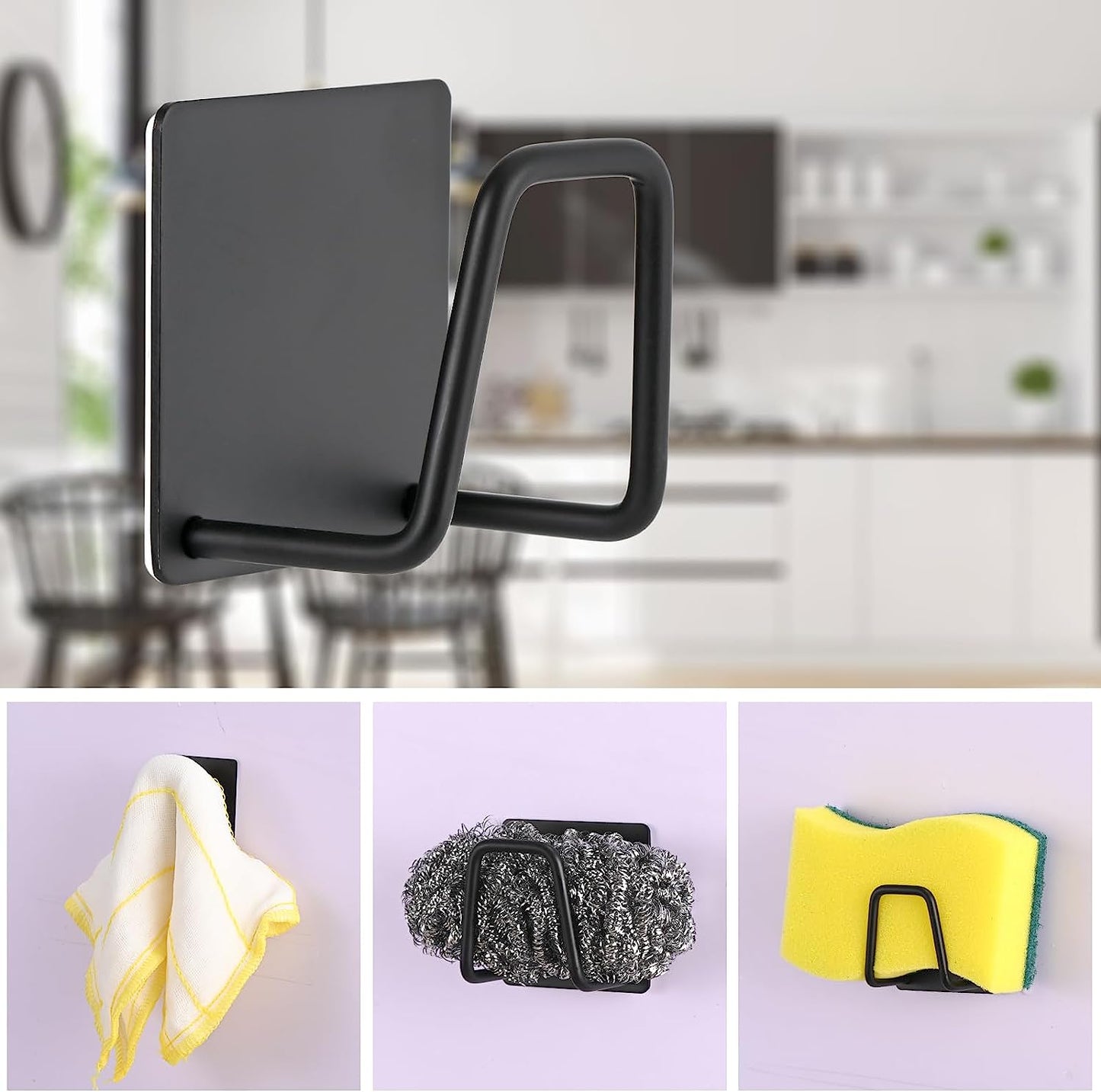 Kitchen Stainless Steel Self Adhesive Wall Hooks