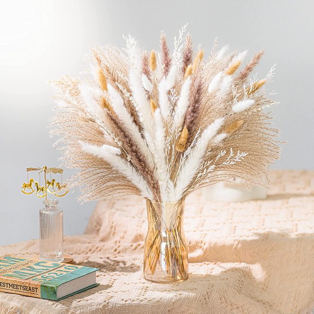 80 PCS Natural Dried Pampas Grass Bouquet