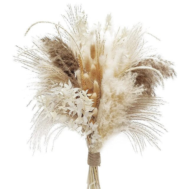 80 PCS Natural Dried Pampas Grass Bouquet