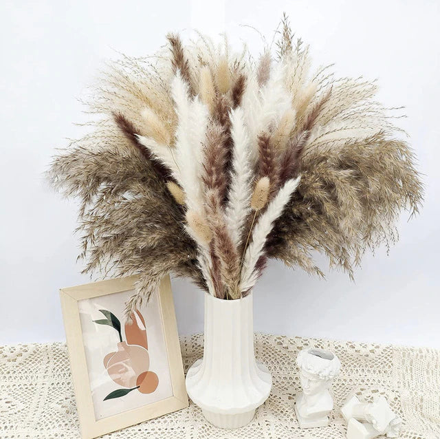 80 PCS Natural Dried Pampas Grass Bouquet