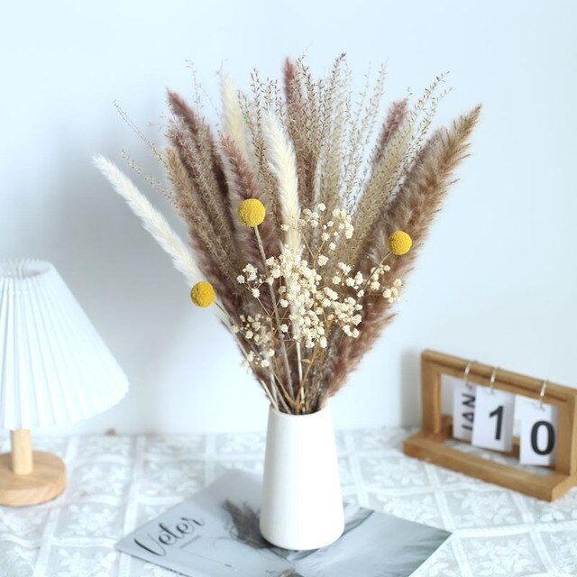 80 PCS Natural Dried Pampas Grass Bouquet