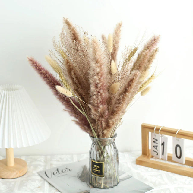 80 PCS Natural Dried Pampas Grass Bouquet