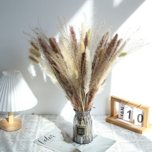 80 PCS Natural Dried Pampas Grass Bouquet