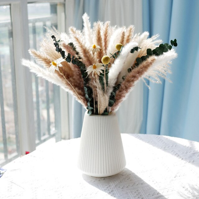 80 PCS Natural Dried Pampas Grass Bouquet